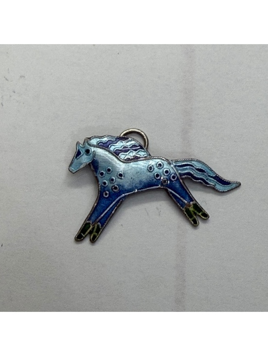 Jewelry - Enamel horse charm vintage